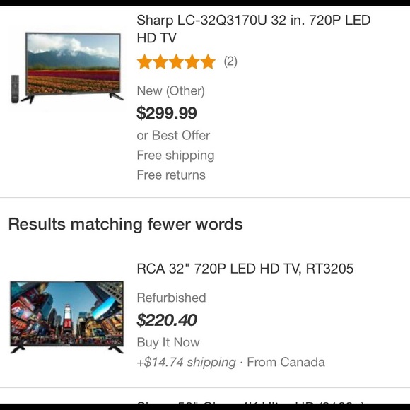 Sharp 32 in. 720P LED HD TV - Picture 6 of 6